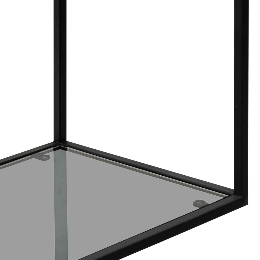 Grey Glass Small Shelving Unit - Black Frame - View 8
