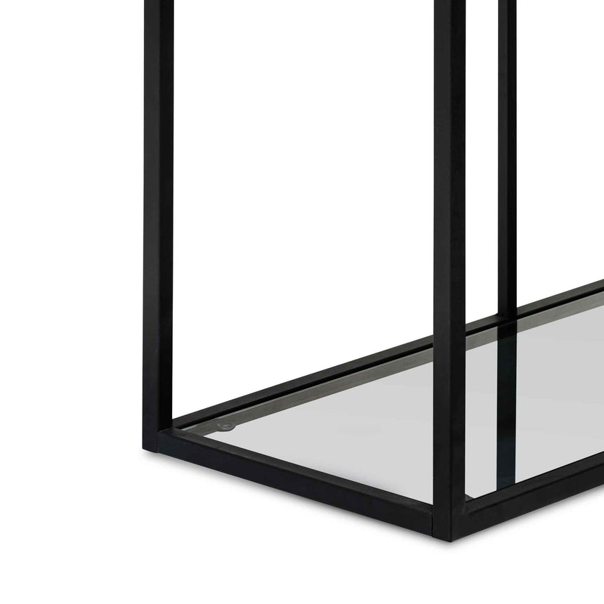 Grey Glass Small Shelving Unit - Black Frame - View 9