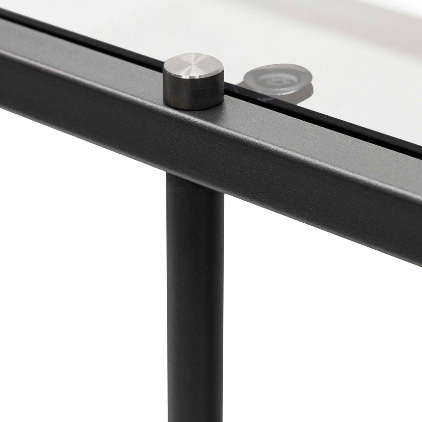 1.2m Grey Glass Console Table - Black Base - View 5