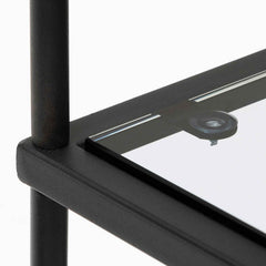 Ex Display - CDT6395-KS 1.2m Grey Glass Console Table - Black Base