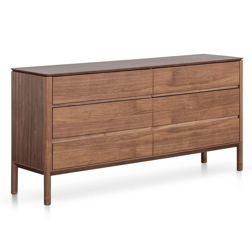 6 Drawers Wooden Chest - Walnut - View 3