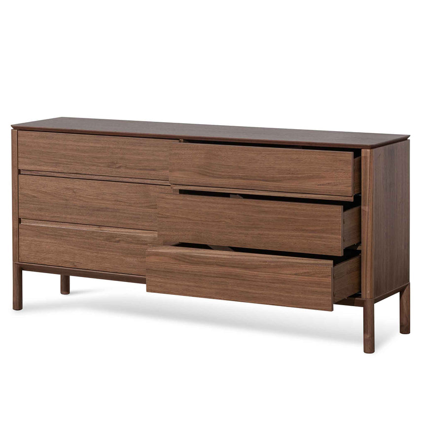 6 Drawers Wooden Chest - Walnut - View 5