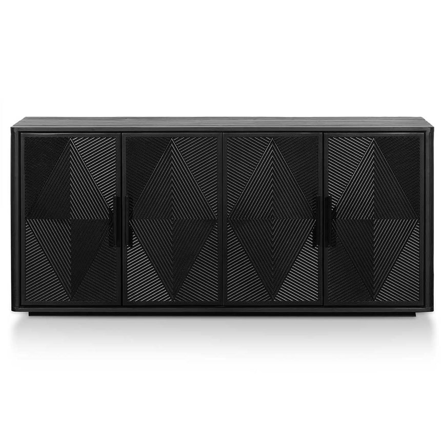 1.7m Wooden Buffet Unit - Full Black - View 2