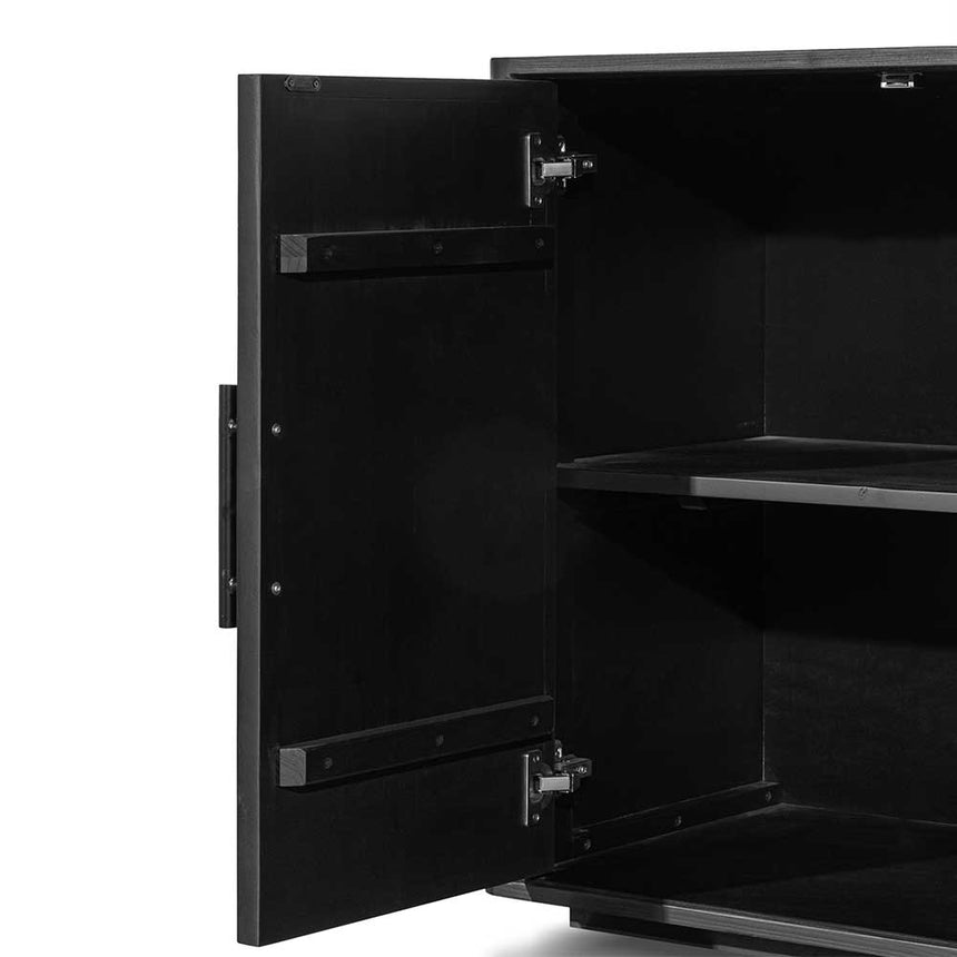 1.7m Wooden Buffet Unit - Full Black - View 9
