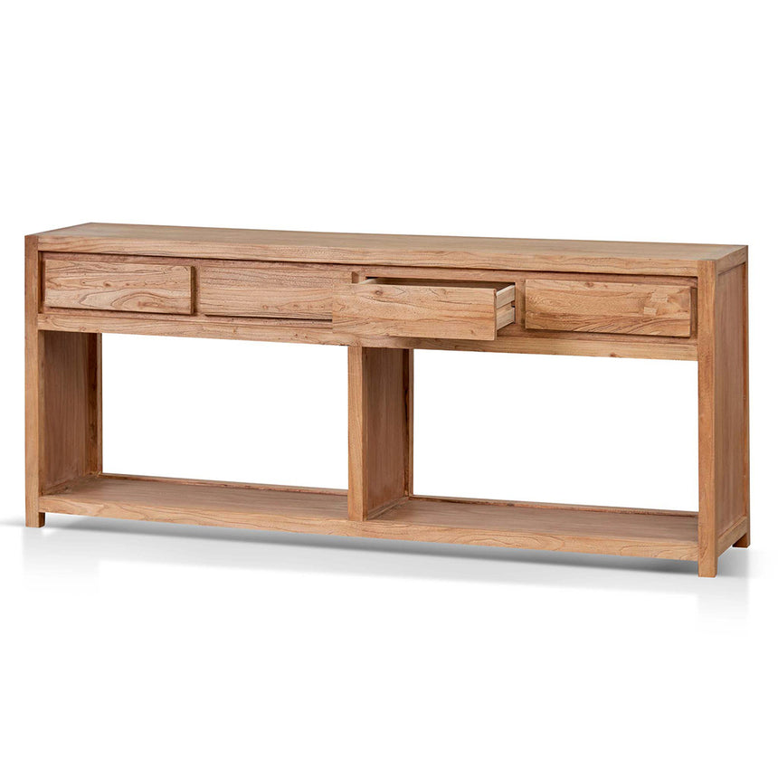 Reclaimed 1.8m Console Table - Natural - View 4