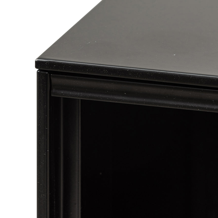 Inter-layered Black Storage Cabinet - Grey Doors - View 6