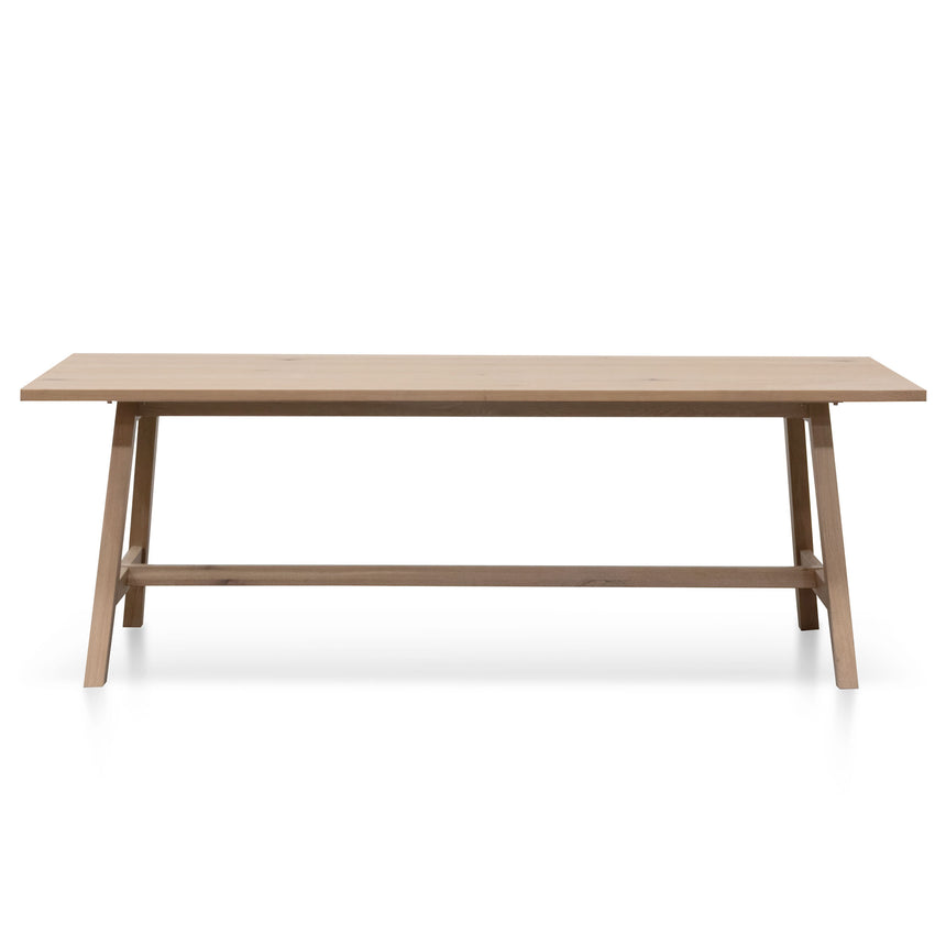 2.2m Wooden Dining Table - Washed Natural - View 2