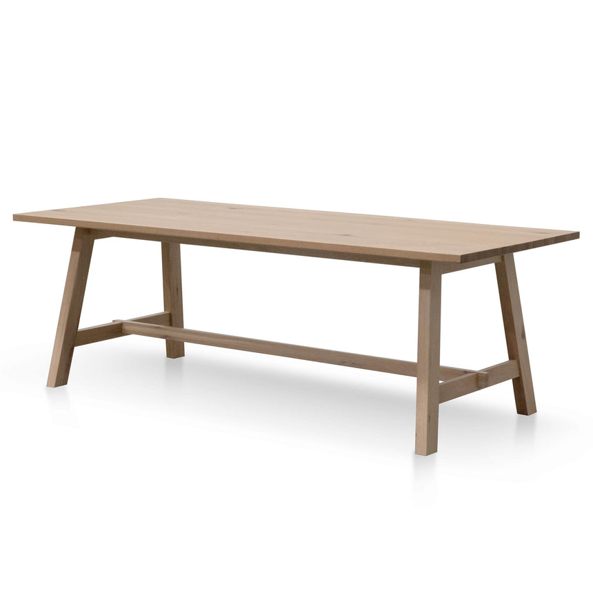 2.2m Wooden Dining Table - Washed Natural - View 3