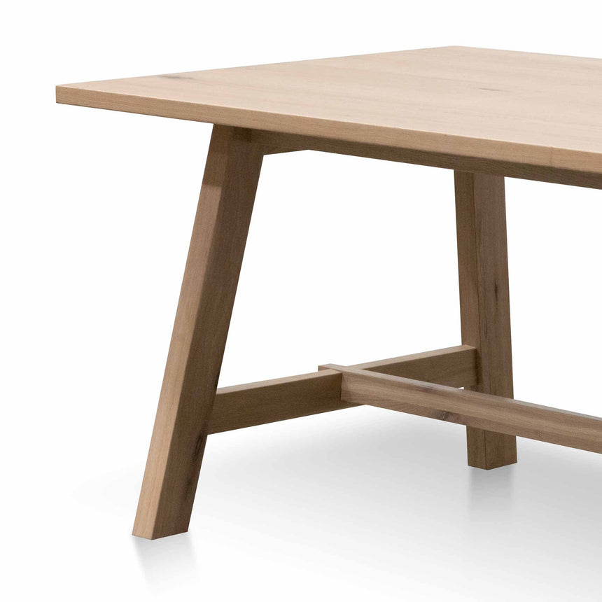 2.2m Wooden Dining Table - Washed Natural - View 6