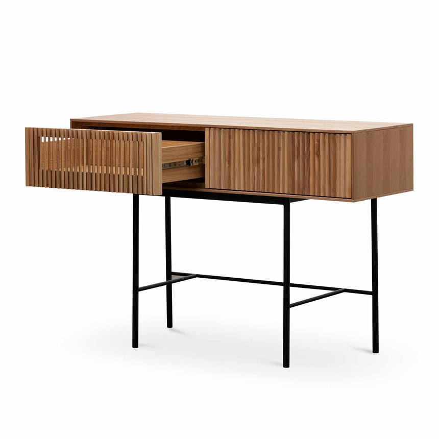 120cm Console Table - Natural with Black Legs - View 4