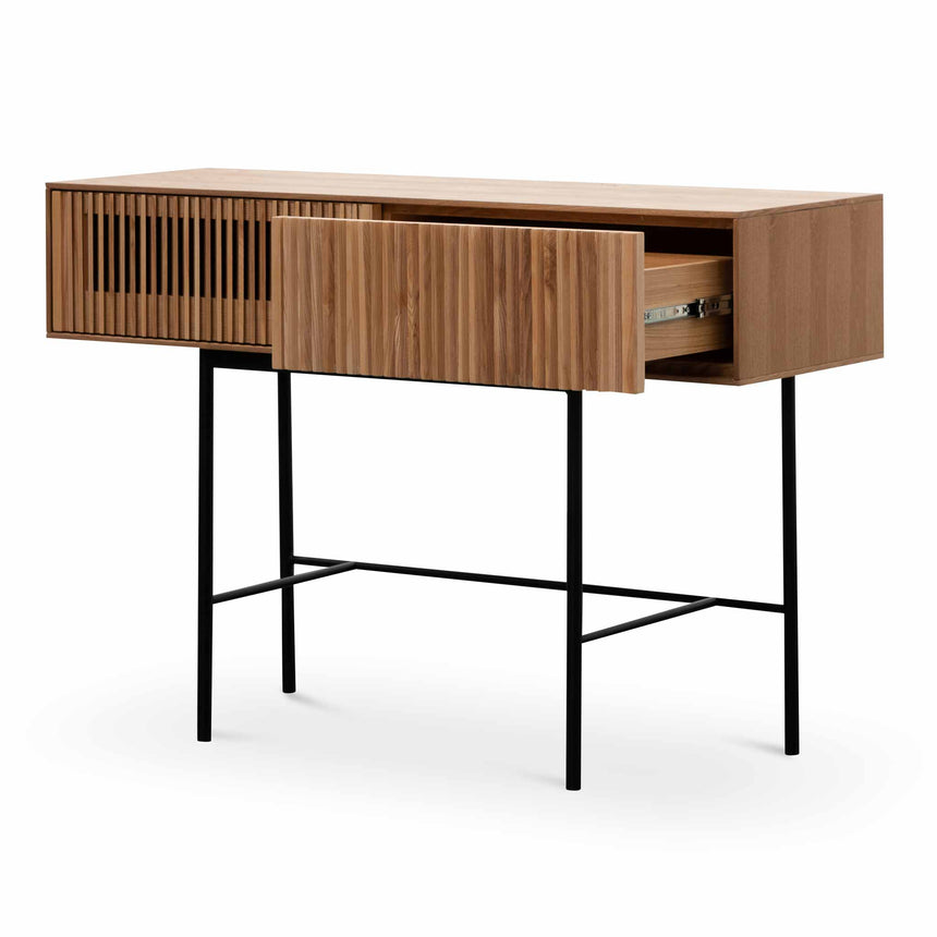 120cm Console Table - Natural with Black Legs - View 5