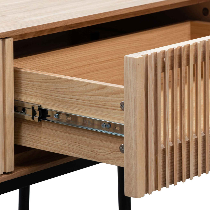 120cm Console Table - Natural with Black Legs - View 9
