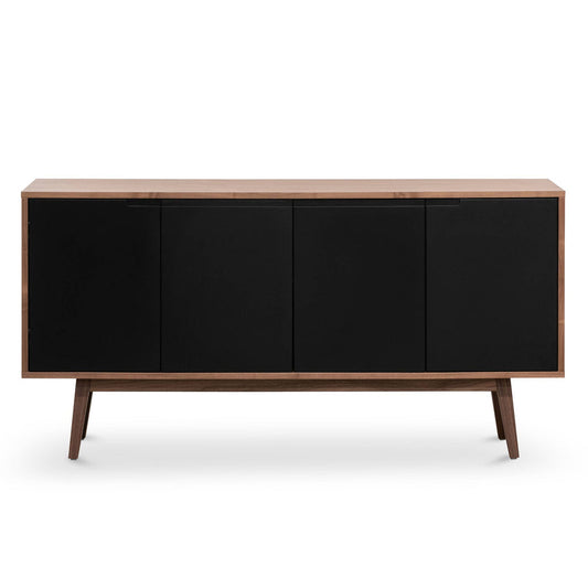CDT6556-DW 1.6m Sideboard Buffet Unit - Walnut with Black Doors