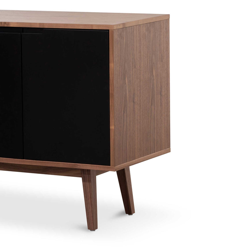 1.6m Sideboard Buffet Unit - Walnut with Black Doors - View 4