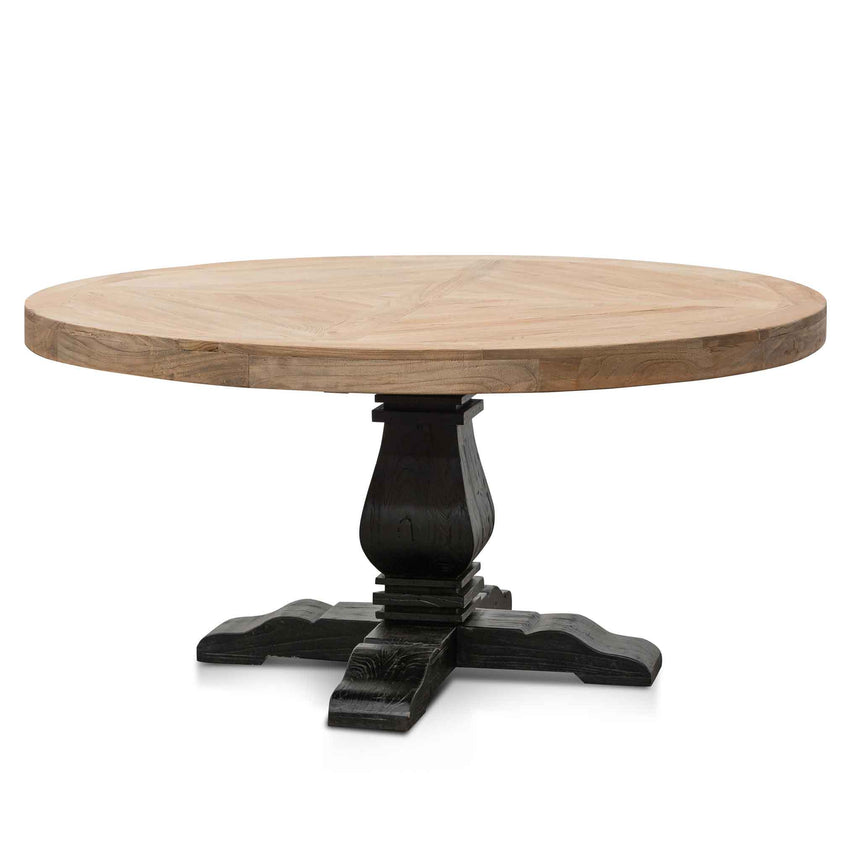 1.6m Round Dining Table - Natural in Black Base - View 2