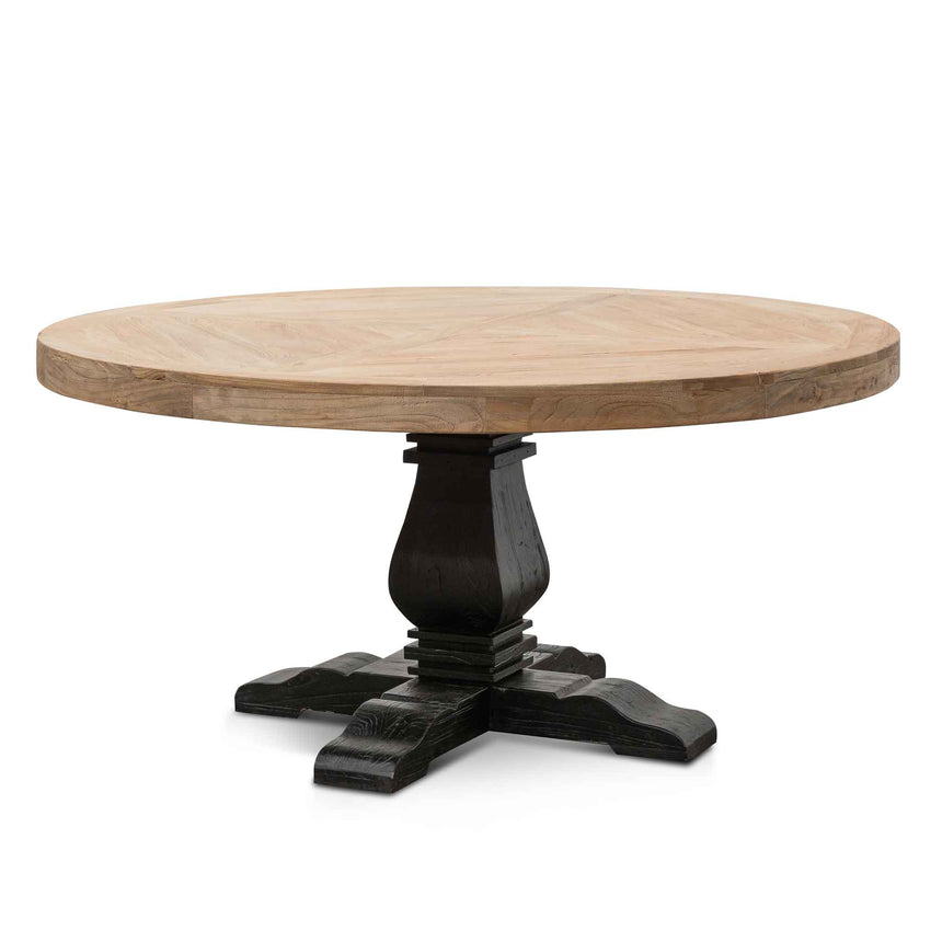 1.6m Round Dining Table - Natural in Black Base - View 3