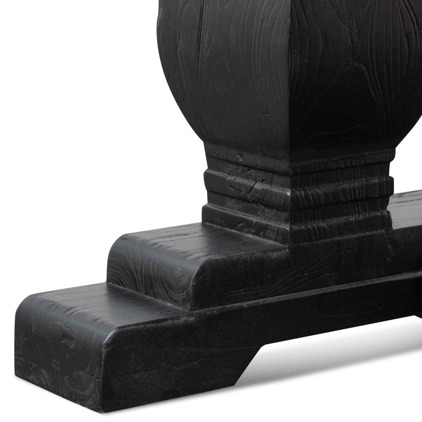 Elm Wood Dining Table 2.4m - Full Black - View 11