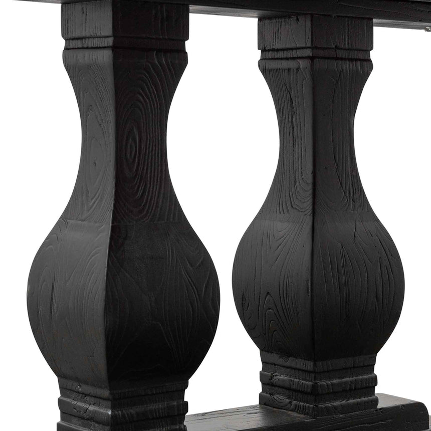 Elm Wood Dining Table 2.4m - Full Black - View 9