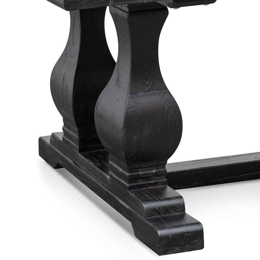 Elm Wood Dining Table 2.4m - Full Black - View 8