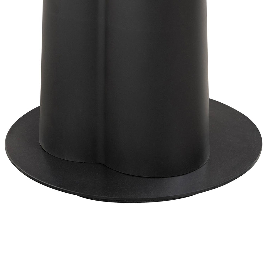 Round Wooden Dining Table - Natural Top and Black Base - View 5