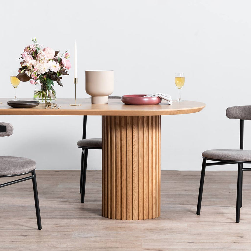 2.5m Wooden Dining Table - Natural - View 4