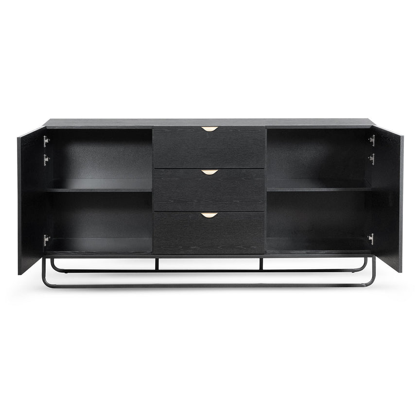 1.75m Wooden Sideboard - Black - View 3