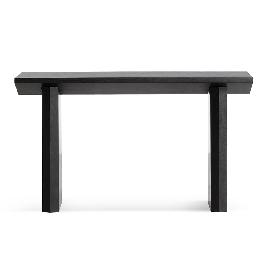 1.4m Oak Console Table - Black - View 2
