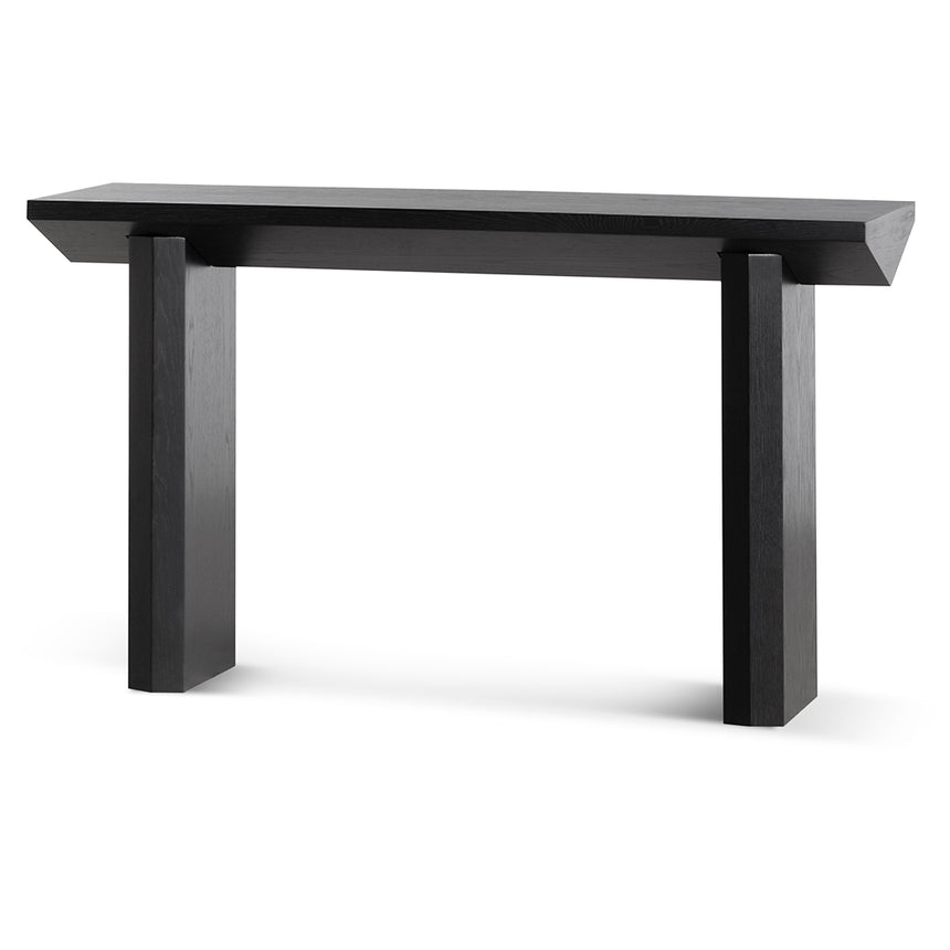 1.4m Oak Console Table - Black - View 3