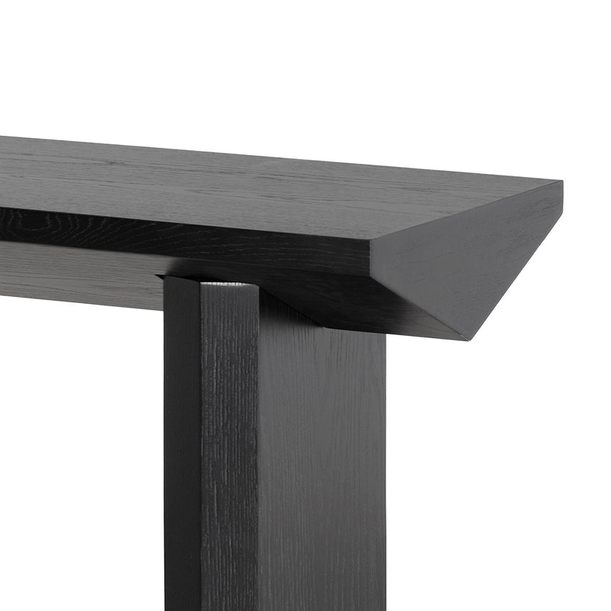 1.4m Oak Console Table - Black - View 7