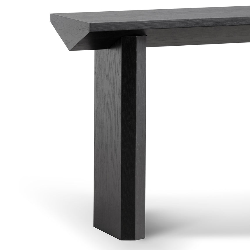 1.4m Oak Console Table - Black - View 5