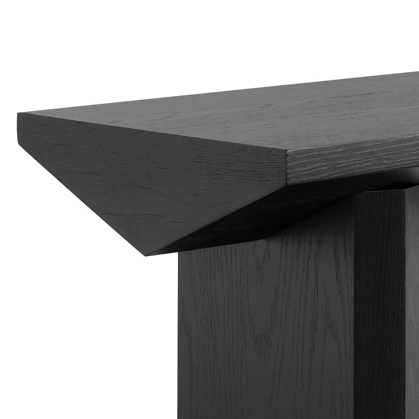1.4m Oak Console Table - Black - View 6