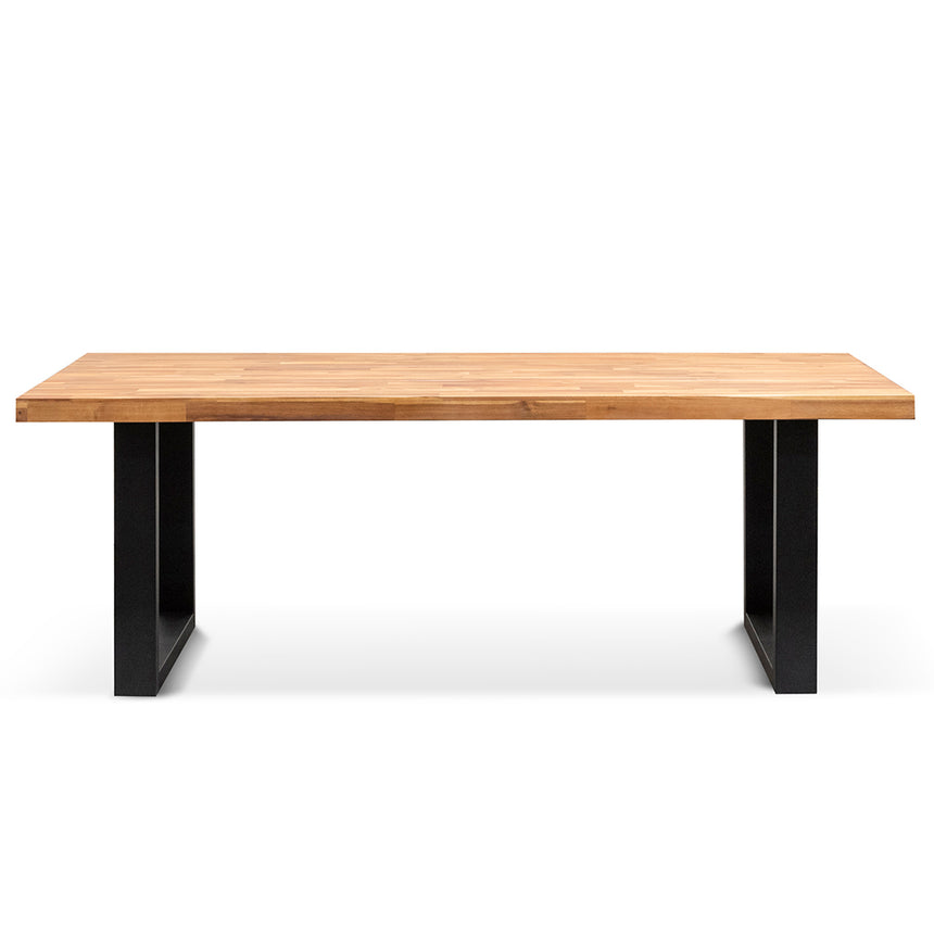 2.1m Dining Table - Natural with Black Leg - View 2
