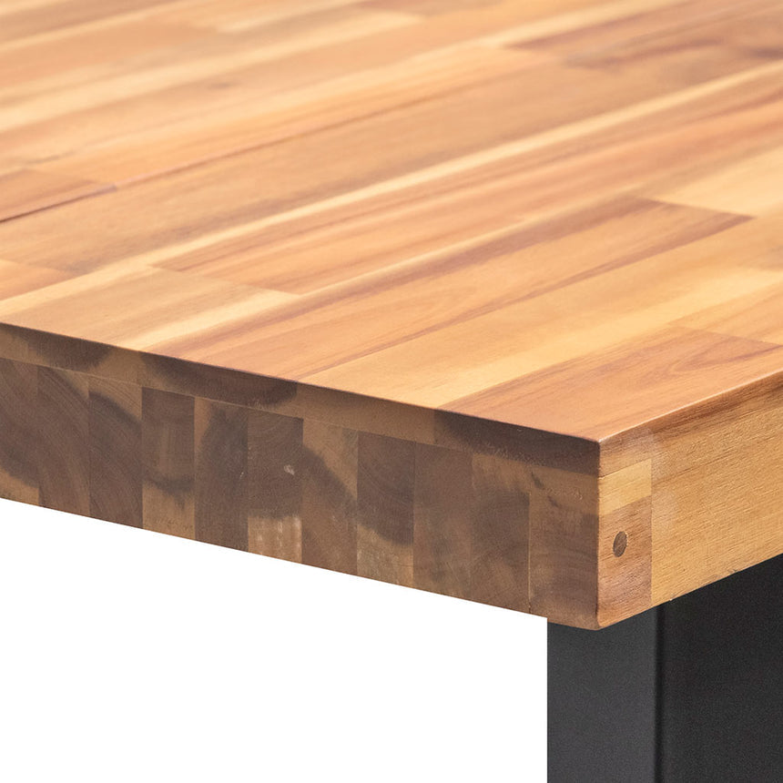 2.1m Dining Table - Natural with Black Leg - View 5
