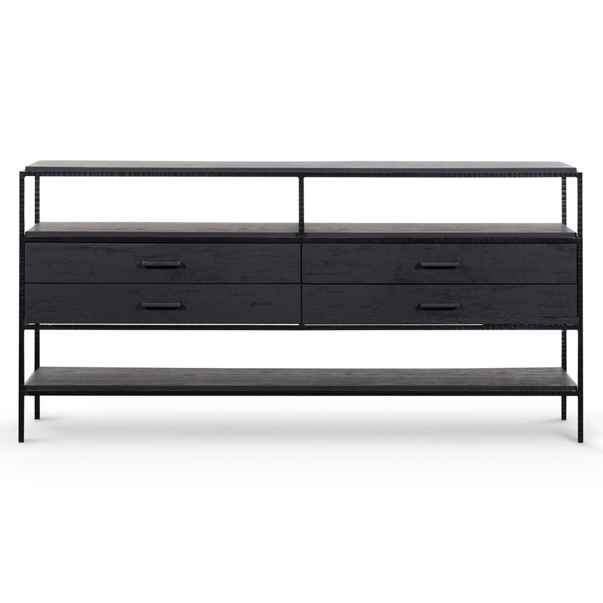 1.6m Sideboard Unit - Full Black - View 2