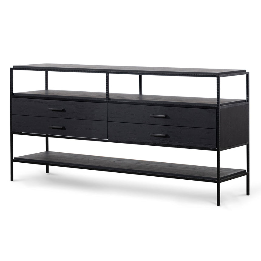 1.6m Sideboard Unit - Full Black - View 3
