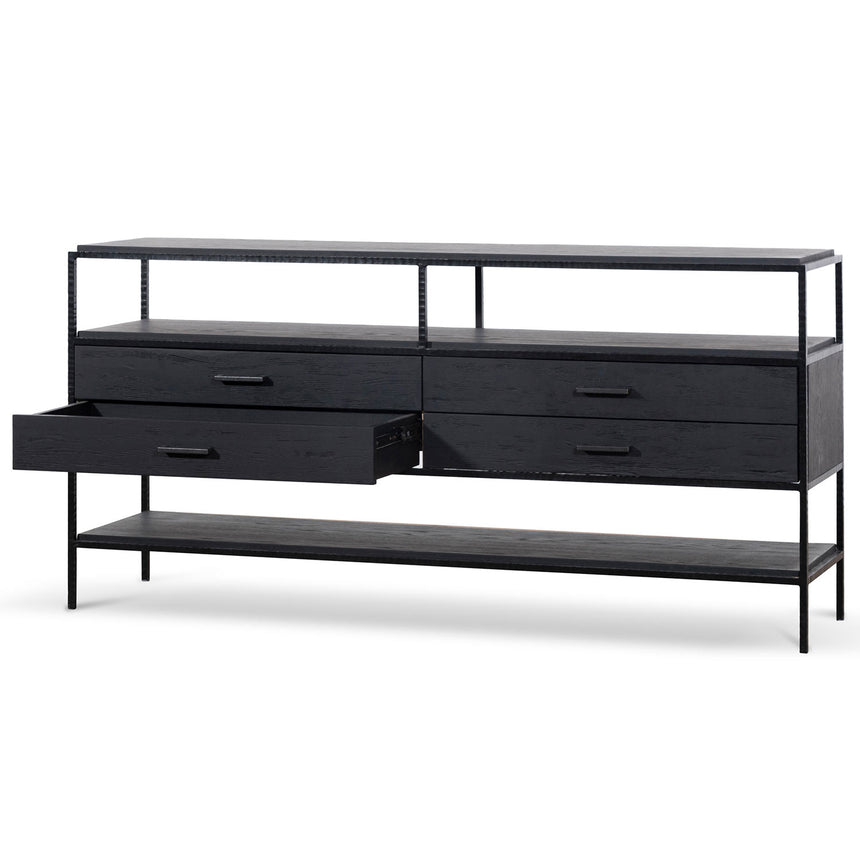 1.6m Sideboard Unit - Full Black - View 5