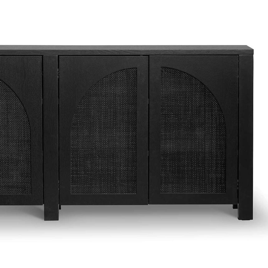1.95m Black Oak Sideboard Unit - Rattan - View 6