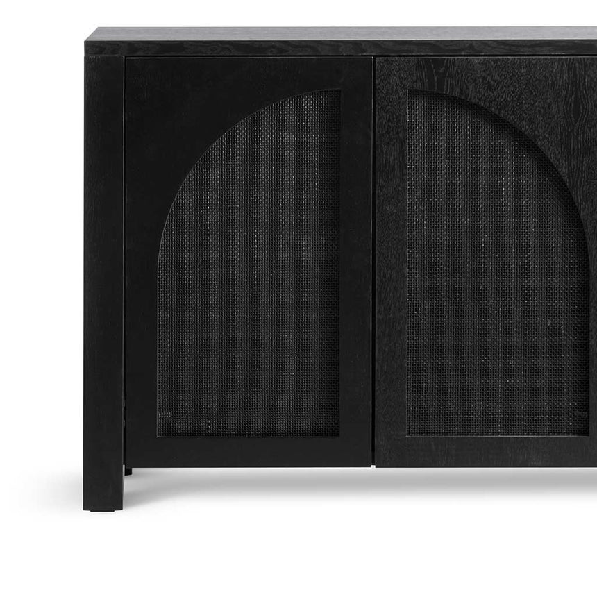 1.95m Black Oak Sideboard Unit - Rattan - View 4
