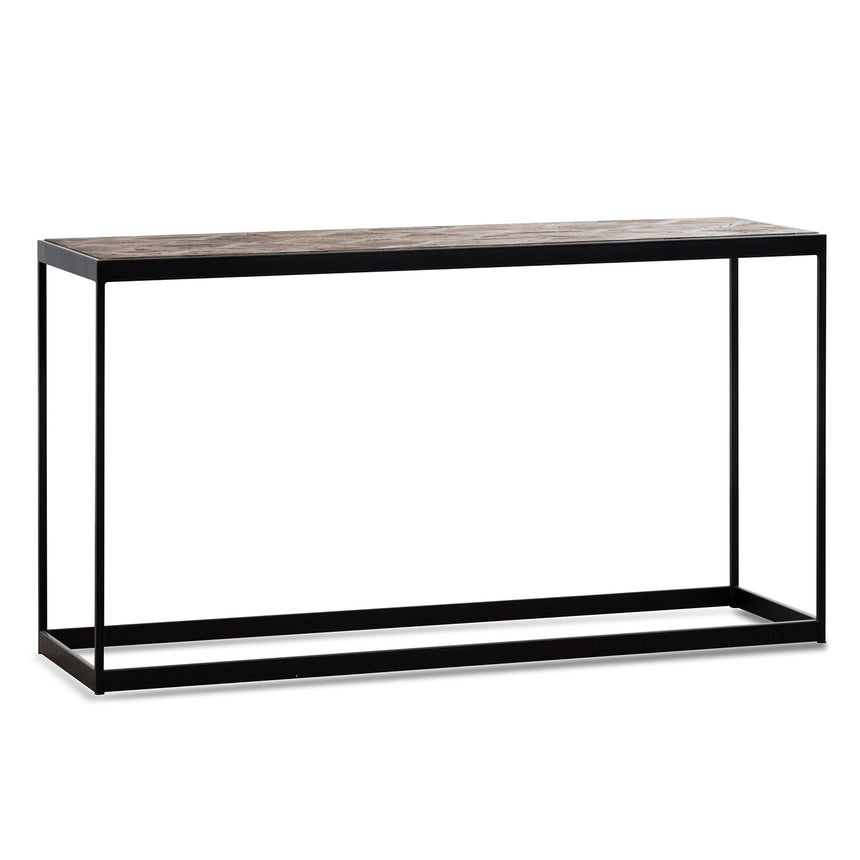140cm Console Table in Dark Natural - Black Frame - View 4