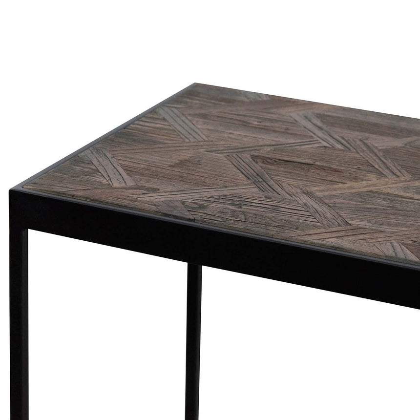 140cm Console Table in Dark Natural - Black Frame - View 6