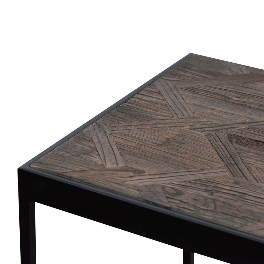 140cm Console Table in Dark Natural - Black Frame - View 7