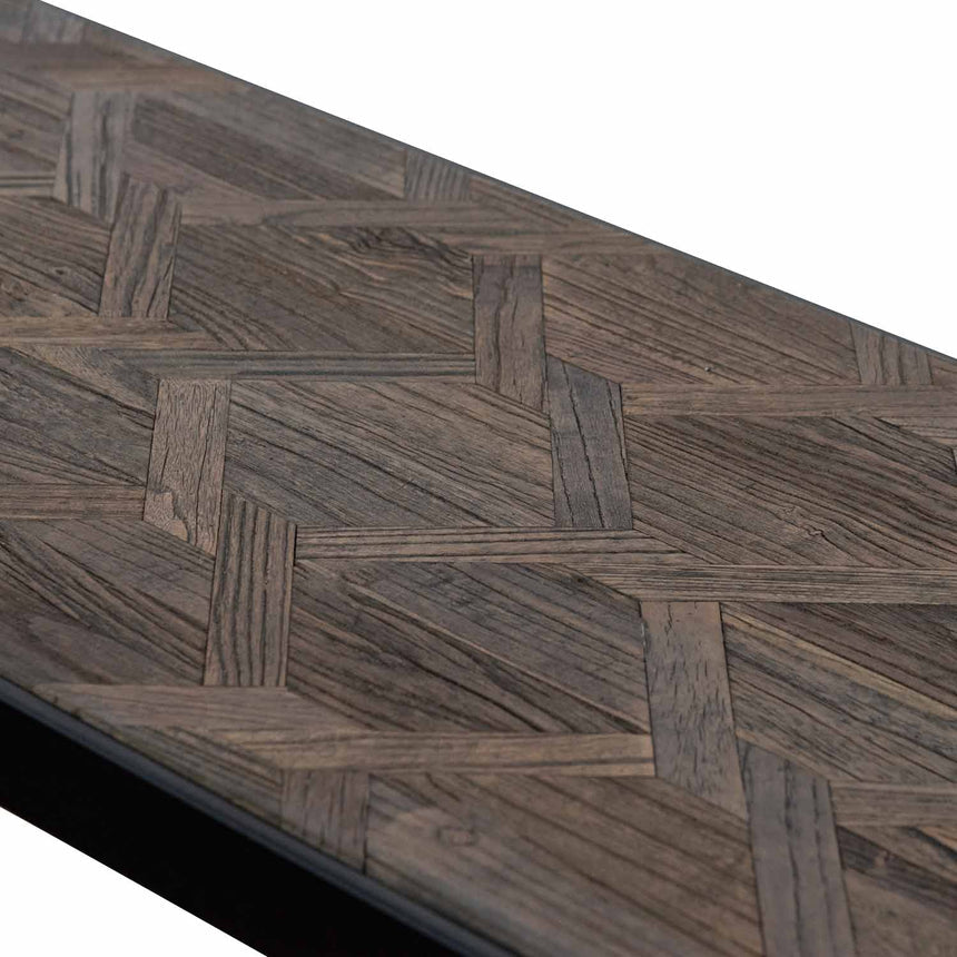 140cm Console Table in Dark Natural - Black Frame - View 8