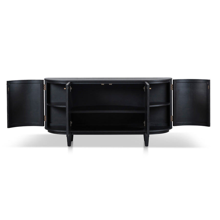 1.7m Black Elm Sideboard - Rattan Doors - View 3