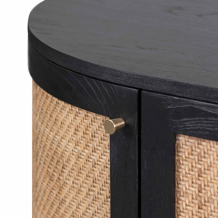 1.7m Black Elm Sideboard - Rattan Doors - View 7