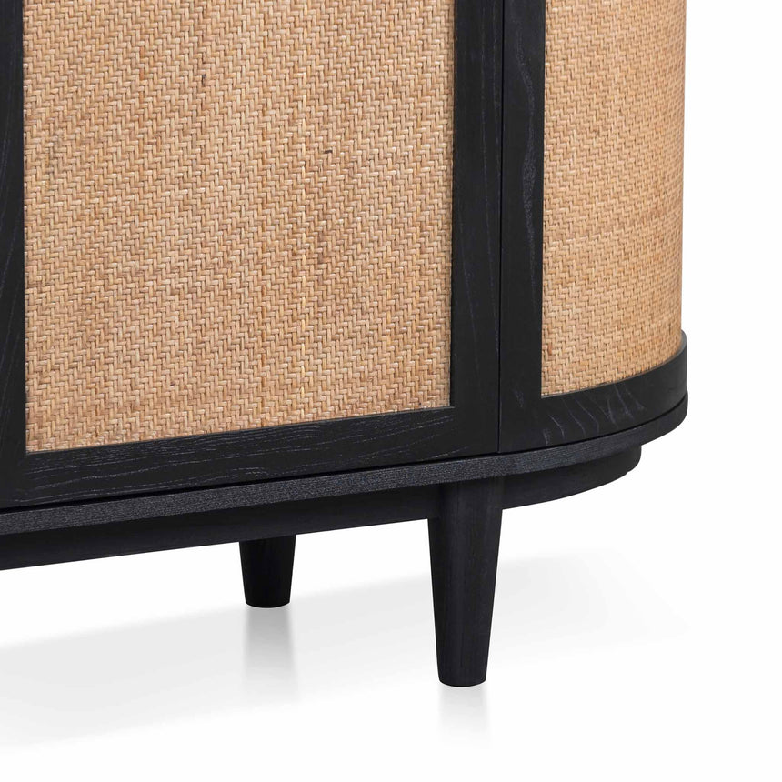 1.7m Black Elm Sideboard - Rattan Doors - View 9