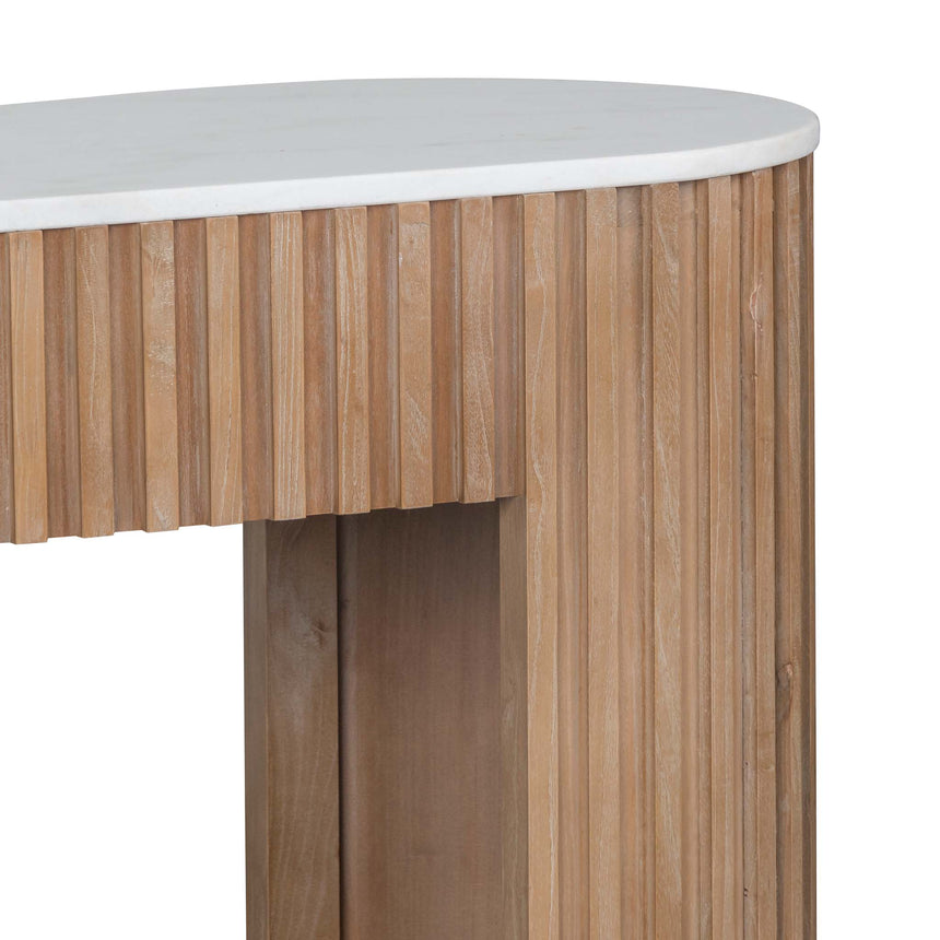 1.6m White Marble Console Table - Natural - View 6