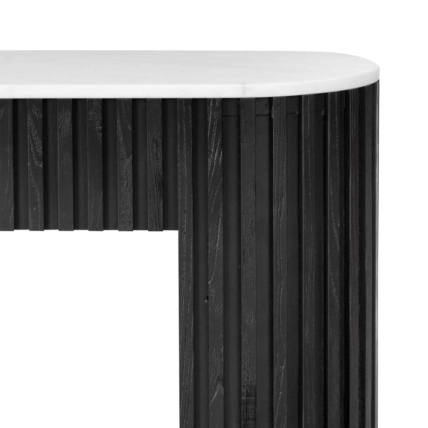 1.5m White Marble Console Table - Black - View 6
