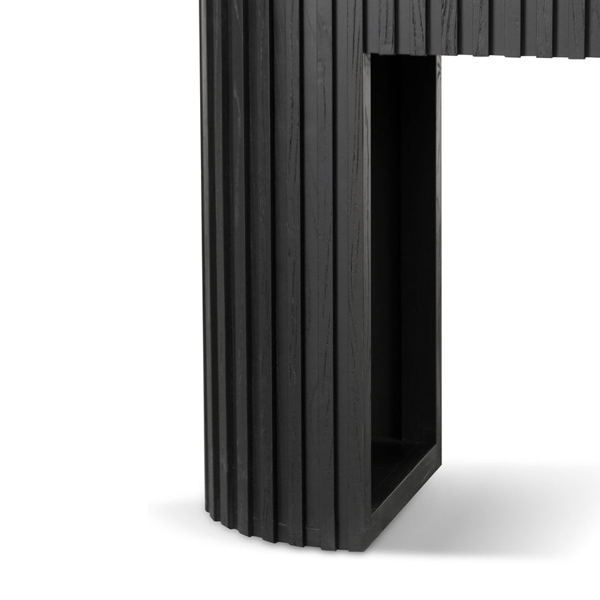 1.5m White Marble Console Table - Black - View 5