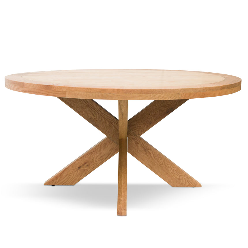 1.5m Round Wooden Dining Table - Distress Natural - View 3