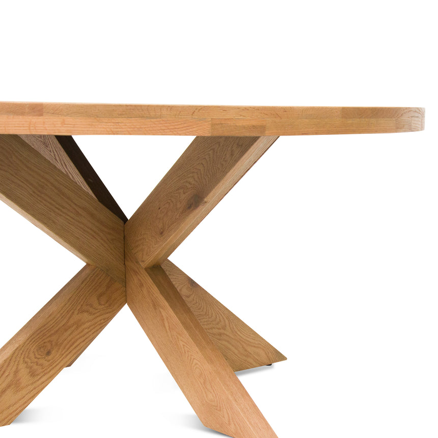 1.5m Round Wooden Dining Table - Distress Natural - View 5